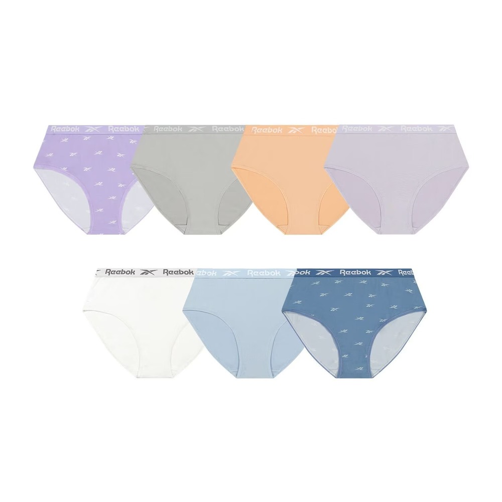 Reebok Girls 7-Pack Soft Stretch Briefs Underwear Size Small 6/7 Multicolor NWT